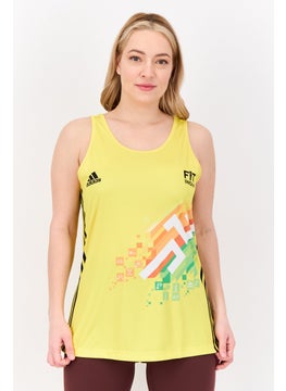 Adidas Women Sportswear Fit Sleeveless Outdoor Tank Top, Yellow  - Image 1