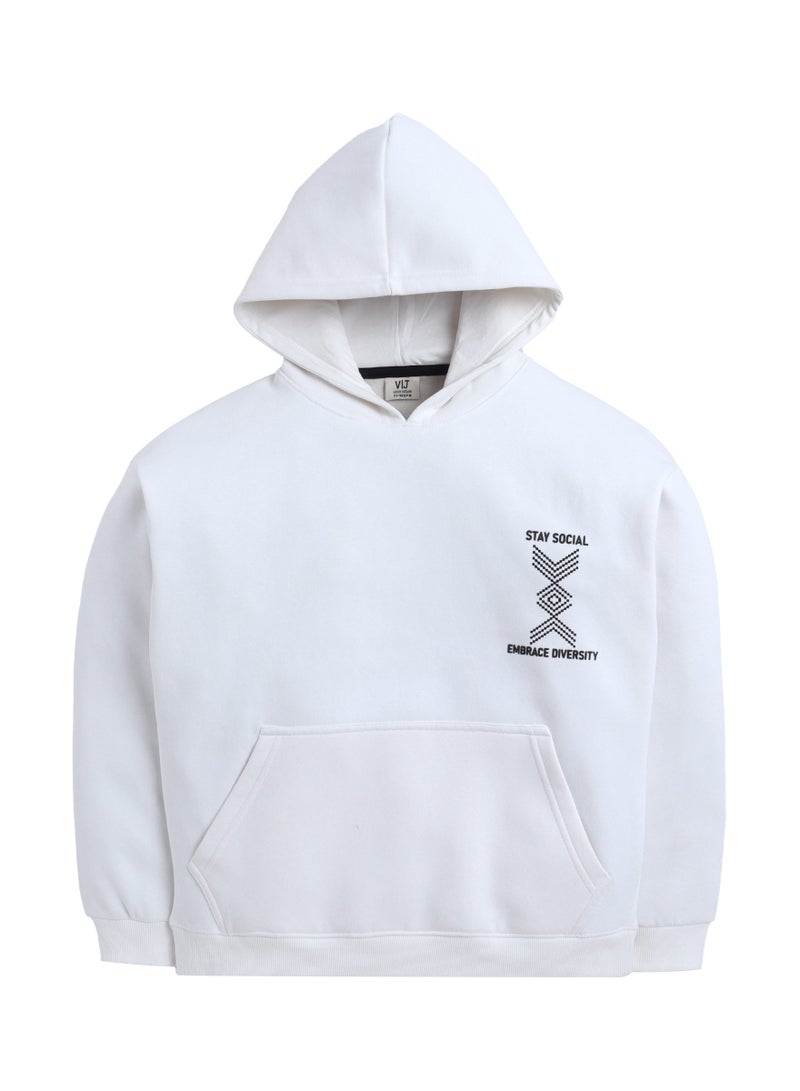 victor and jane Boys' Off-White “Stay Social Embrace Diversity” Graphic Hoodie - Image 3