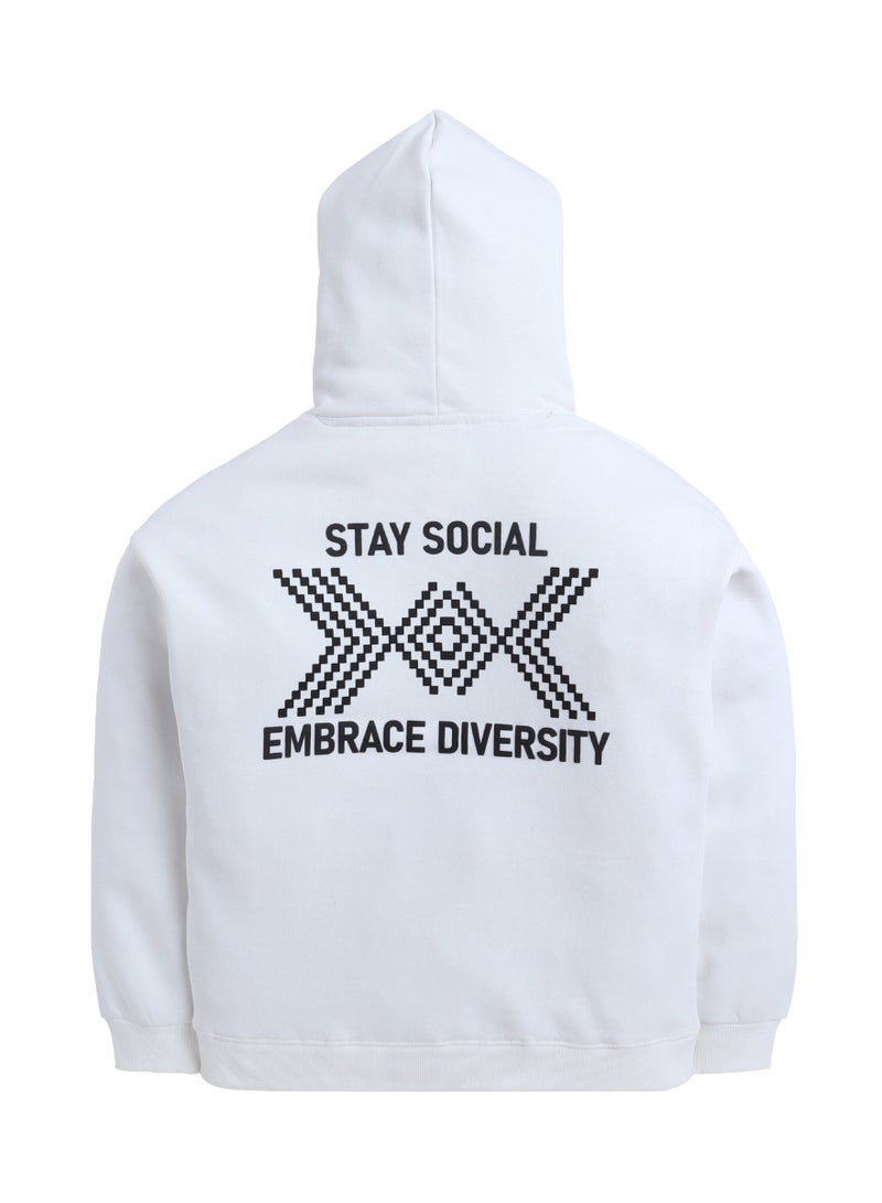 victor and jane Boys' Off-White “Stay Social Embrace Diversity” Graphic Hoodie - Image 5