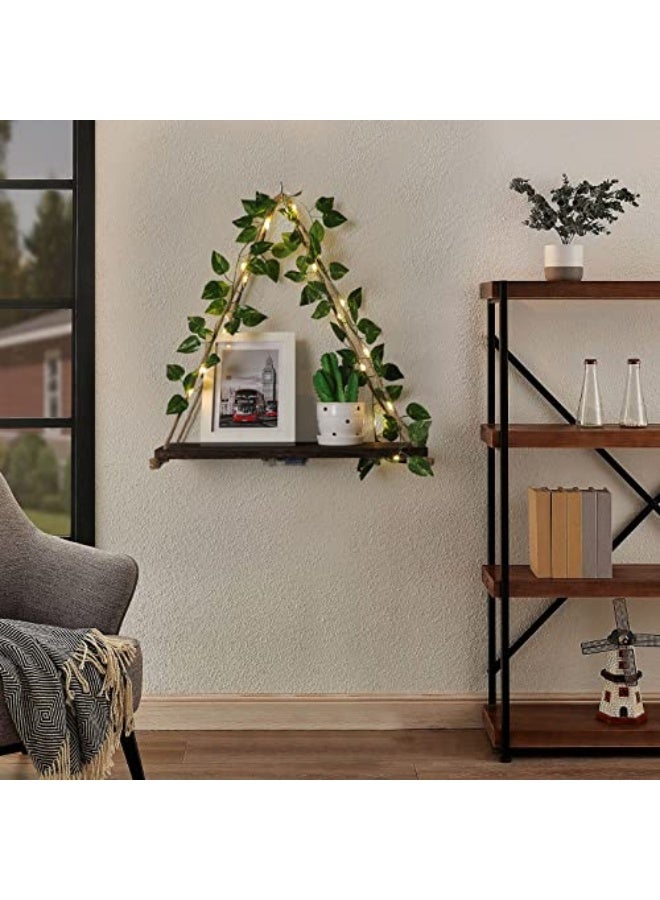 Floating Shelves for Wall,Plant Wall Decor,Hanging Shelf,Cottage Core Decor,Room Decor Aesthetic,Boho Room,Adhesive Shelves,Floating Shelves for No Drilling,Two-Piece Set(Green Leaf)  - Image 4