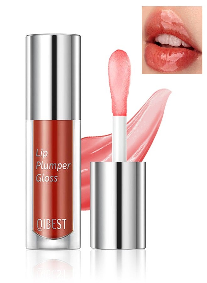 QIUFSSE Korean Big Brush Head Tinted Lip Oil Plumping Lip Gloss for Women, Non-Sticky Nourishing Lip Plumper for Lip Care and Dry Lips - 03 Cinnamon Red - Image 1