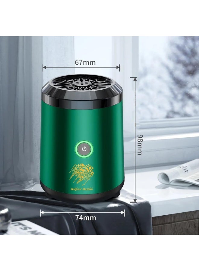 ACLIX Portable Mini Incense Burner | Rechargeable USB Electric Bakhoor & Oud Diffuser | Arabic Incense Holder Mubkhar for Home, Office, Travel & Car Aromatherapy (Green) - Image 2