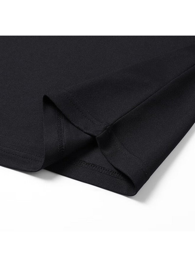 Tucano Tucano Men's Solid Color Business Casual Classic Polo Shirt Short Sleeve T-shirt Black L - Image 2