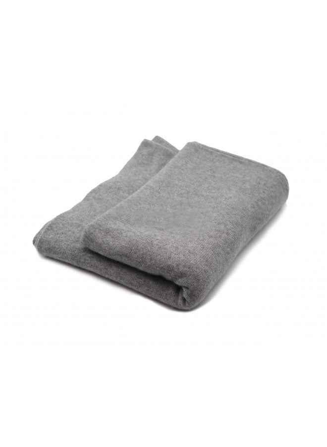 State Cashmere State Cashmere Reversible Throw Blanket - Ultra Soft Accent Blanket for Couch, Sofa & Bed Made with 100% Inner Mongolian Cashmere - Crafted Home Accessories - (Beige/Heather Grey, 60"x50")  - Image 3