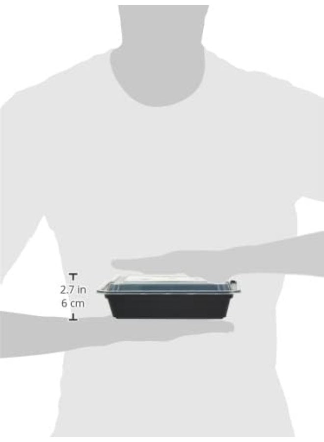 إس إن إتش باكينج عبوة SNH تحتوي على 24 قطعة من حاويات الميكروويف المستطيلة للاستخدام مرة واحدة سعة 32 أونصة مع غطاء - Image 4