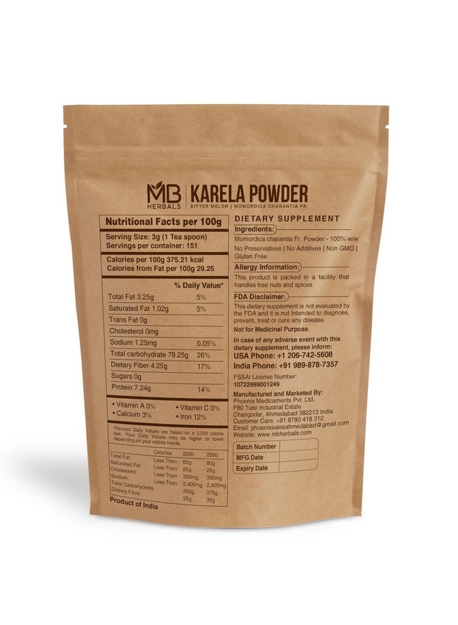 MB Herbals مسحوق كاريلا خالي من البذور من MB Herbals 454 جرام | 1 رطل / 16 أونصة | مسحوق البطيخ المر 100% نقي | مومورديكا تشارانتيّا فر. | بدون مواد حافظة | غير معدّل وراثيًا | خالي من الجلوتين - Image 2