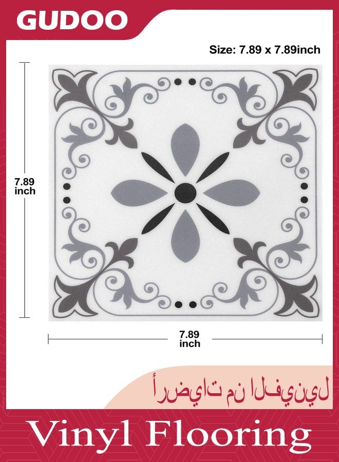 GUDOO بلاط أرضيات فينيل لاصق، مناسب للجدران والأرضيات والمطابخ والحمامات وبيوت الحيوانات الأليفة. تحتوي العبوة على 10 قطع بحجم 8x8 بوصة - Image 5