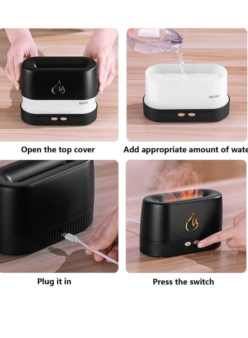 Flame Air Diffuser,Humidifier,Portable Noiseless Aroma Diffuser with Multicolor Lights Waterless Auto Off Protection Essential Oil Diffuser for Home,Office - Image 4