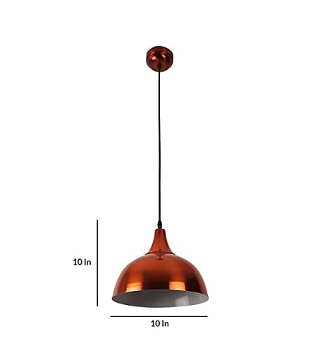 kinis Decorative Hanging Lamp/Pendant Lamp/Ceiling Light to Décor Home/Living Room/Bedroom/Office/Dining/Cafe/Restaurants, 10 Inch Dome, Copper (Pack of 1, with Bulb) - Image 3