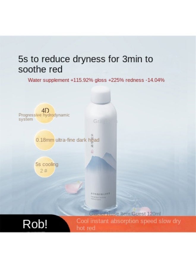 Glacier Rose Hydrating Spray, Moisturizing Soothing Redness Relief Wet Compress Toner, Portable For Men And Women - Image 1
