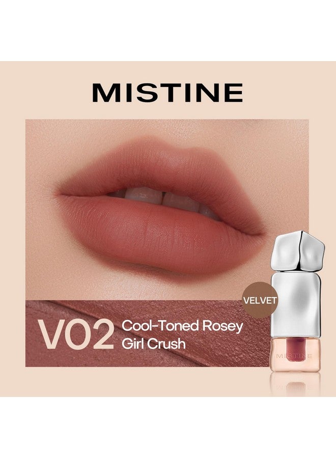 Mistine Makeup Velvet Lip Gloss Matte Lip Cream Liquid Lipstick Softening With Hyaluronic Acid Lip Tint, Non-Sticky Lightweight Lip Color V02 Pink Crush 0.1 Fl Oz - Image 2