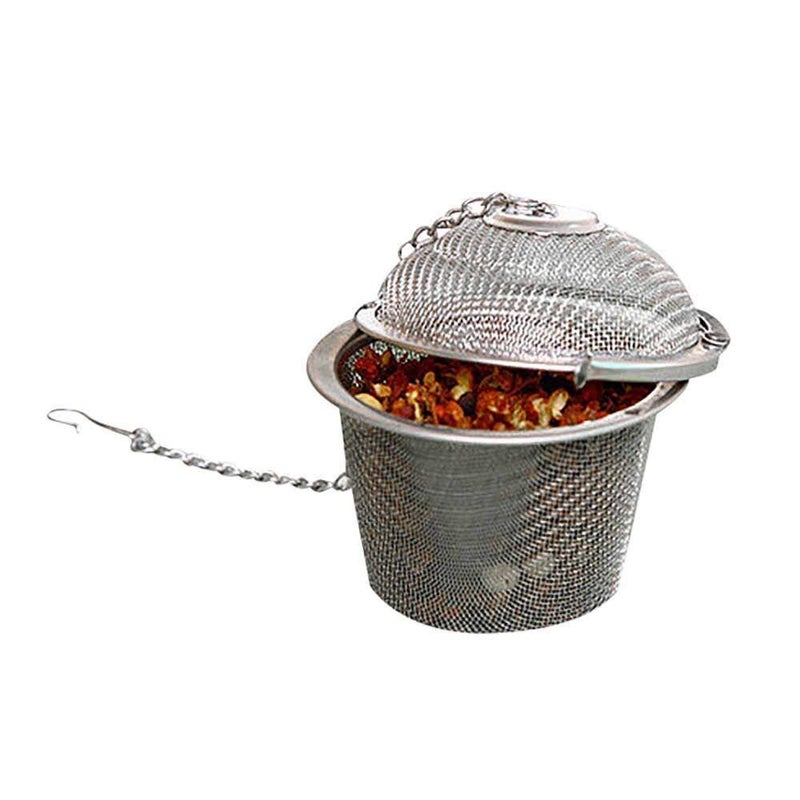 EVALUEMART Stainless Steel Filter Infuser 4.5cm Basket Shaped for Green and Loose Leaf Tea With Chain and Hook (Pack of 20) - Image 1