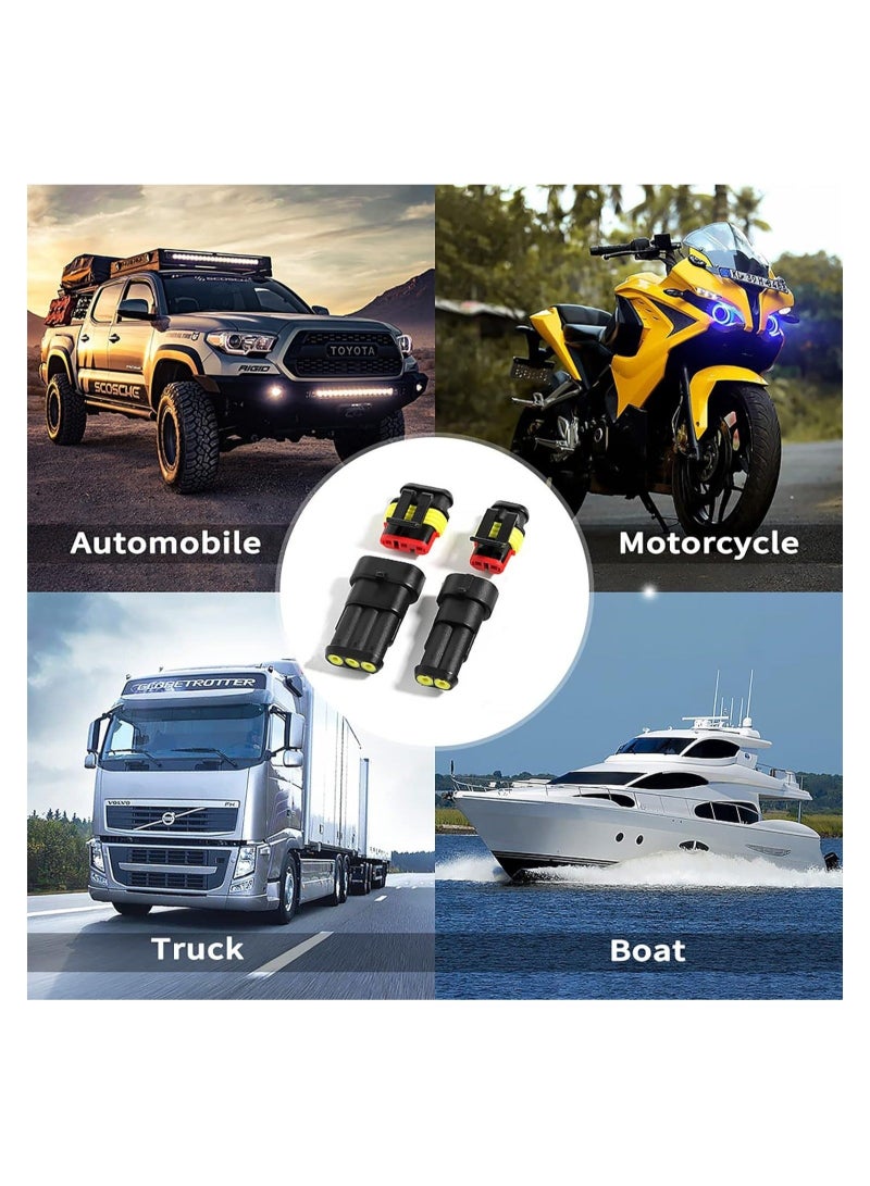 Captaintech 2 Pin Way Waterproof Electrical Connectors HID Plug 1.5mm Series Terminals for Submarine, Car, Truck, Boat, Electrical Wire Connector, Male Female Plug Socket Disconnect Waterproof Plug Play (20PCS) - Image 3