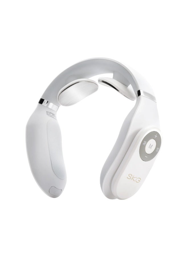 SKG 4098E Neck Massager - Wireless with Heat Function - Muscle Therapy for Stress Relief for Neck, Shoulder - White - Image 1