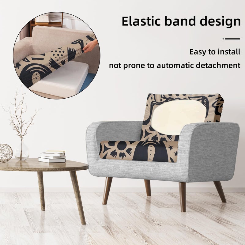 BIETYONE 8Pcs Stretch Patio Cushion Covers,for Outdoor Couch Cushion Covers Replacement,Outdoor Sofa Covers Patio Slipcovers Couch Cover,Washable Furniture Cover (Pigeon2, Cover Only) - Image 5