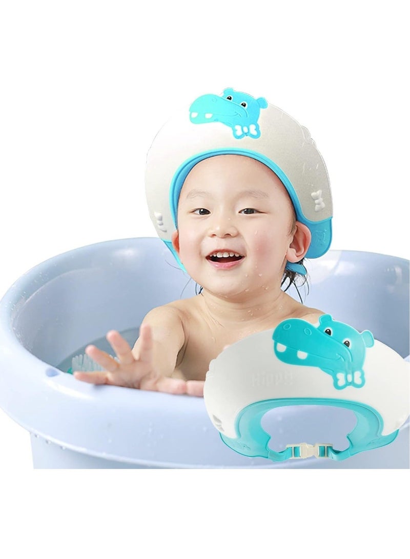 Captaintech Baby Shower Cap, Kids Shampoo Shower Bath Cap for Kids, Baby Hair Washing Shield Adjustable Bath Visor Face Shield for Toddler Kids Boys Girls Shower Hat to Stop Water in Eyes - Image 1