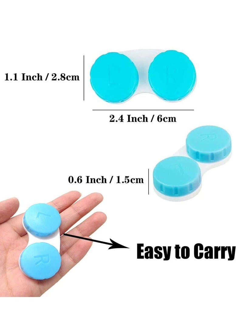 خاجول صندوق علبة عدسات لاصقة مكون من 12 عبوة لحماية عينيك عن طريق تغيير علبة العدسة الوردي والأزرق والأرجواني والأخضر - Image 2