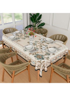 Kuber Industries Kuber Industries Dining Table Cover | 60x90 Inch | Net 6-Seater Table Cover | Indoor & Outdoor Table Cloth | Hotels-Restaurants Table Cover | Flower Digital Embroidery Print-730 | DTC | Green  - Image 1