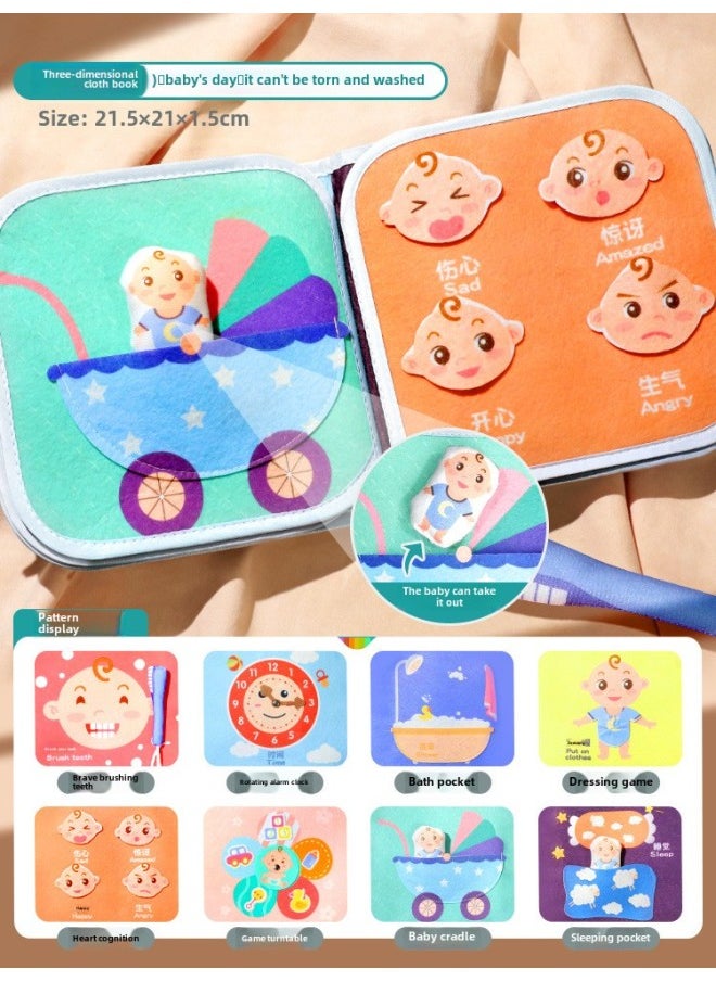 Children's Early Education 0-3 Years Old 1 Toy Hand Tearing Book Can Bite Baby Tearing Book 6 Months Baby Cloth Book Baby Class A-Color: Unbreakable Cloth Book "baby Daily" Is Available For Babies  - Image 1