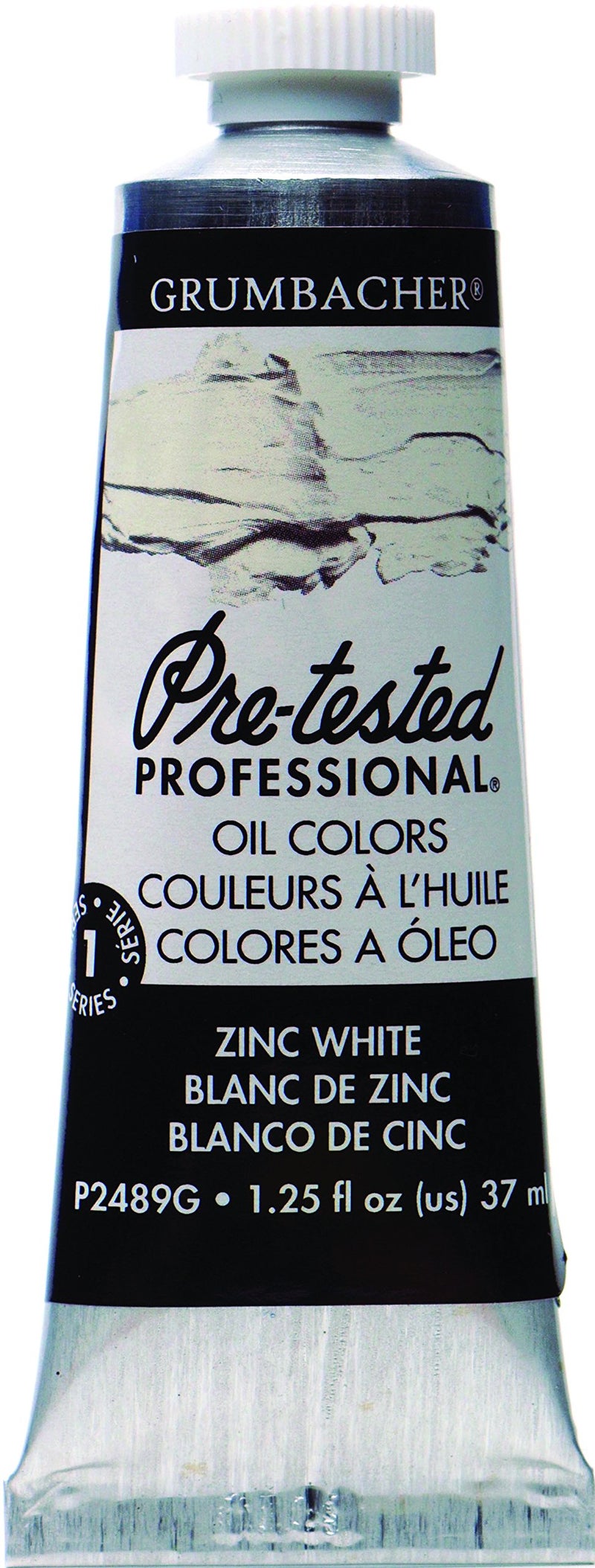Grumbacher PreTested Oil Paint 37ml125 Ounce Zinc White P2489G