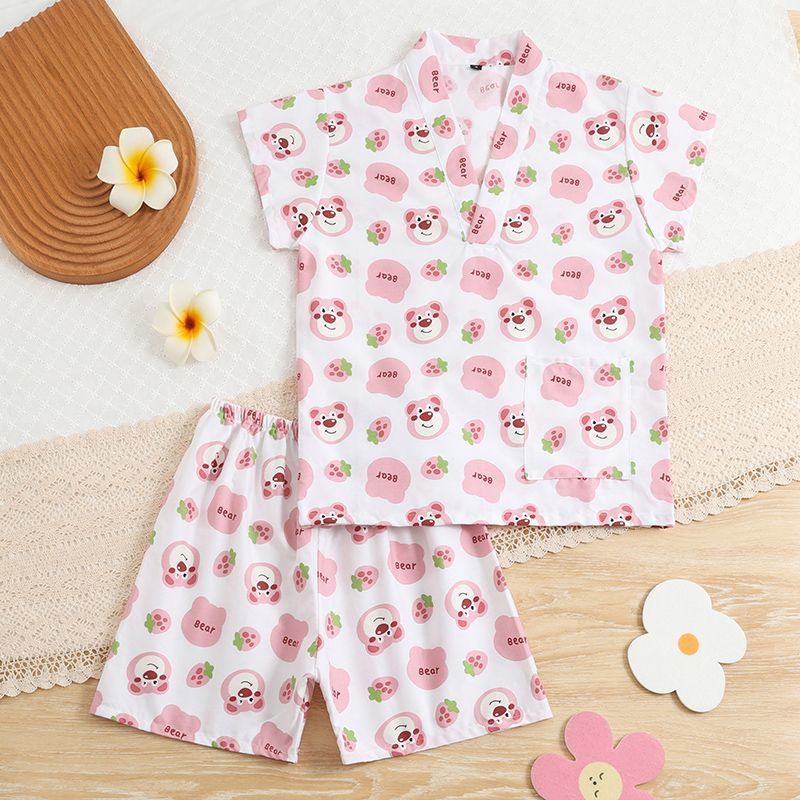 New Style 3 To 6 Years Old Baby Kidsren'S Steaming Clothes Cotton High-End Bath Clothes For Boys And Girls Cartoon Pajamas Home Clothes - Image 1
