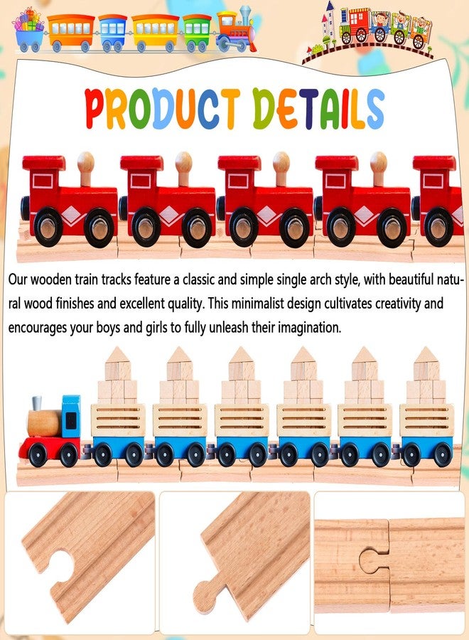 WarmShine 20 Pcs Straight Wooden Tracks Expansion Wood Train Track Pieces Connectors Adapters Male Male Female Female Train Track Wood Starting Wooden Bridge Accessories Compatible with Railroad Set - Image 3