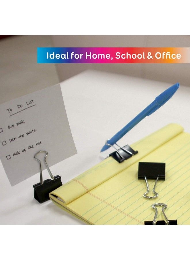Bazic Products - Bazic Binder Clips Assorted Size Black Small Medium Large Paper Clamps Paper Clip Paperclips For Office School Supplies Home (12 Pack) 1Pack - Image 1