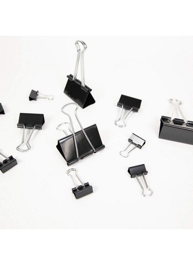 Bazic Products - Bazic Binder Clips Assorted Size Black Small Medium Large Paper Clamps Paper Clip Paperclips For Office School Supplies Home (12 Pack) 1Pack - Image 1