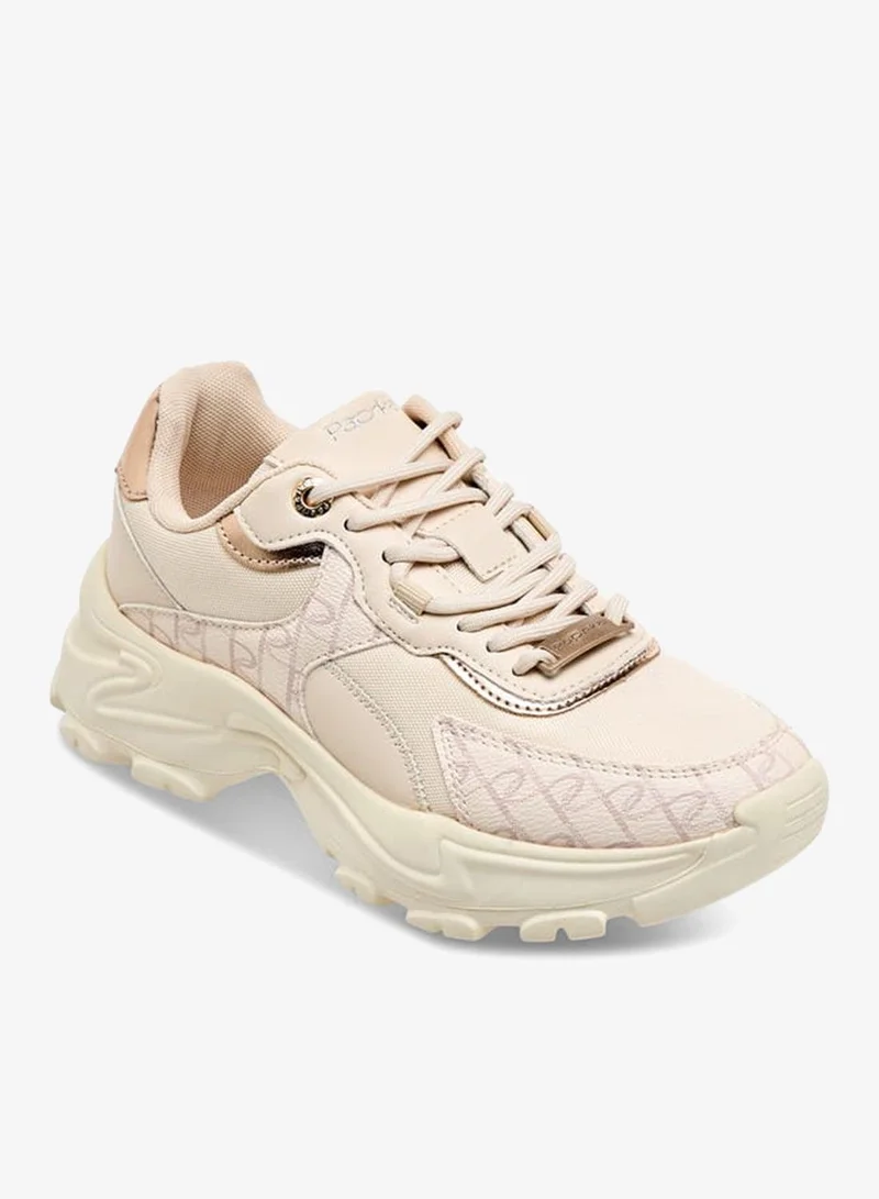 Paprika Women Panelled Lace-Up Platform Sneakers