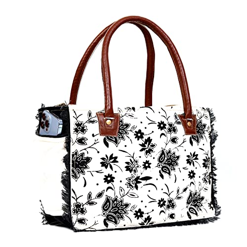 CREATIVE LEATHER ART Sel De Mer Canvas Hobo Bag – Stylish Tote for Women | Perfect Beach Bag, Summer Companion & Everyday Essential - Image 1