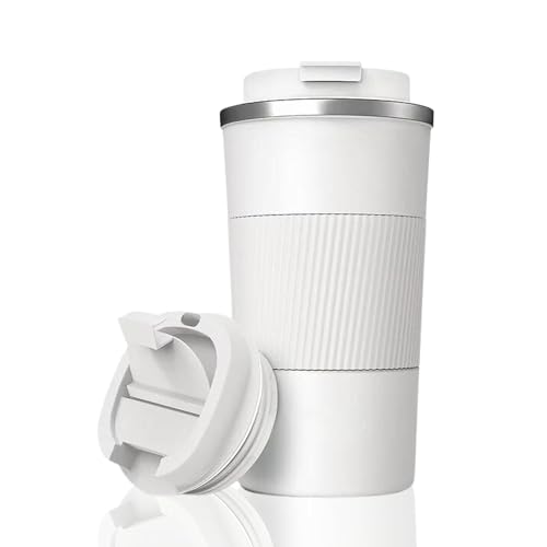 JUGTE Travel Mug, Insulated Coffee Cup with Leakproof Lid and Temperature Display,Vacuum Insulation Stainless Steel Reusable for Hot/Cold Coffee, Water and Tea 510ml (White) - Image 2