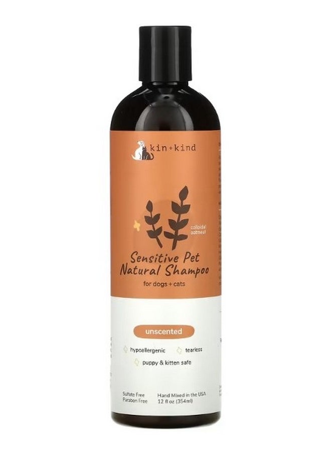 Kin+Kind - Sensitive Pet Natural Shampoo For Dogs  Cats Unscented 12 fl oz 354 ml - Image 1