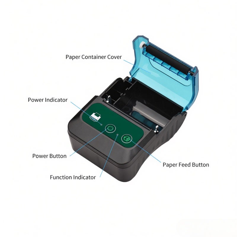 Bt Printer: 57mm Paper Width 203dpi Resolution - Inkless Thermal Print Receipt Printer for Mobile Vehicle, Retail, Restaurant Use - Image 3