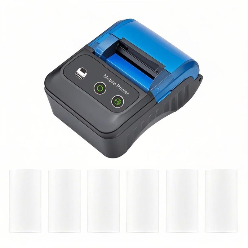 Bt Printer: 57mm Paper Width 203dpi Resolution - Inkless Thermal Print Receipt Printer for Mobile Vehicle, Retail, Restaurant Use - Image 1