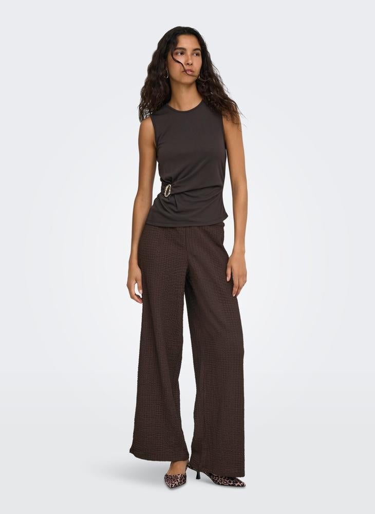 ONLY High-Waist Wide Crinkle Pants - Image 4