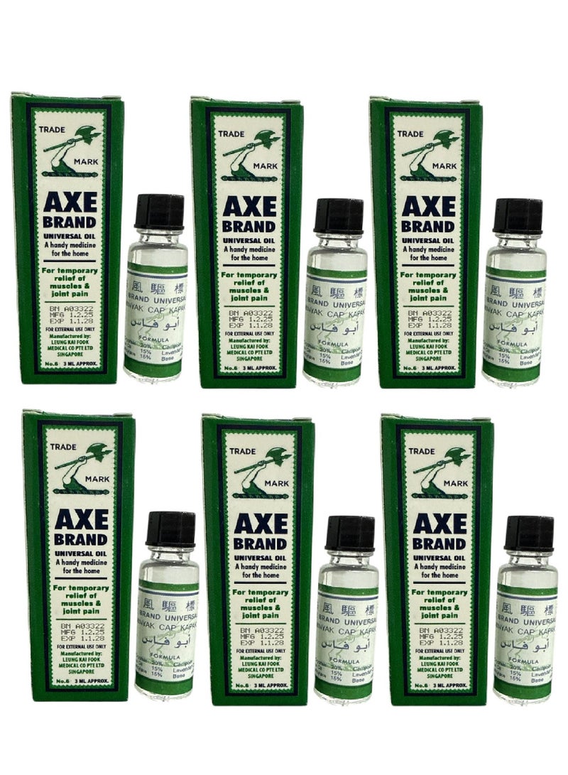 أكس زيت يونيفيرسال لسرعة تخفيف نزلات البرد والصداع، 6 قطع سعة 3 مل - Image 1