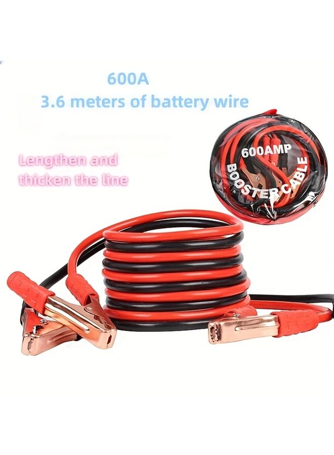 Car Battery Jump Starter Cable 141 73 Inch Copper Core Universal 600A - Image 5