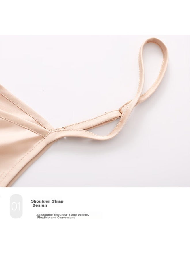 LANG SHA Langsha Women's Summer Imitation Silk Camisole Ice Silk Thin Strap Nightgown Ladies Home Wear - Image 4
