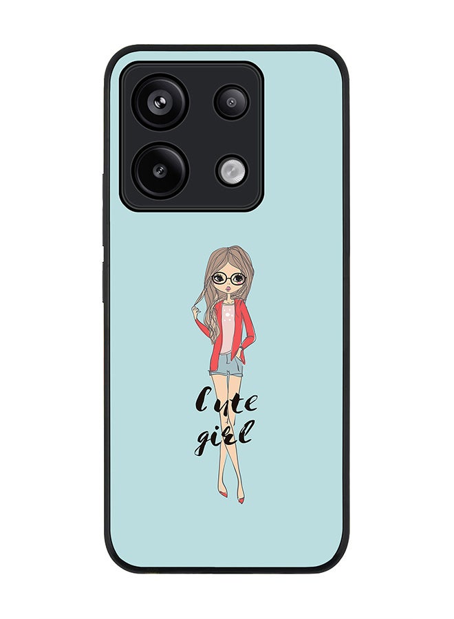 Stylizedd Rugged Black Edge Case for Xiaomi Redmi Note 13 Pro 5G, Slim fit Case Flexible Anti Drop TPU Gel Thin Cover -  Dreamer Cute Girl - Image 1