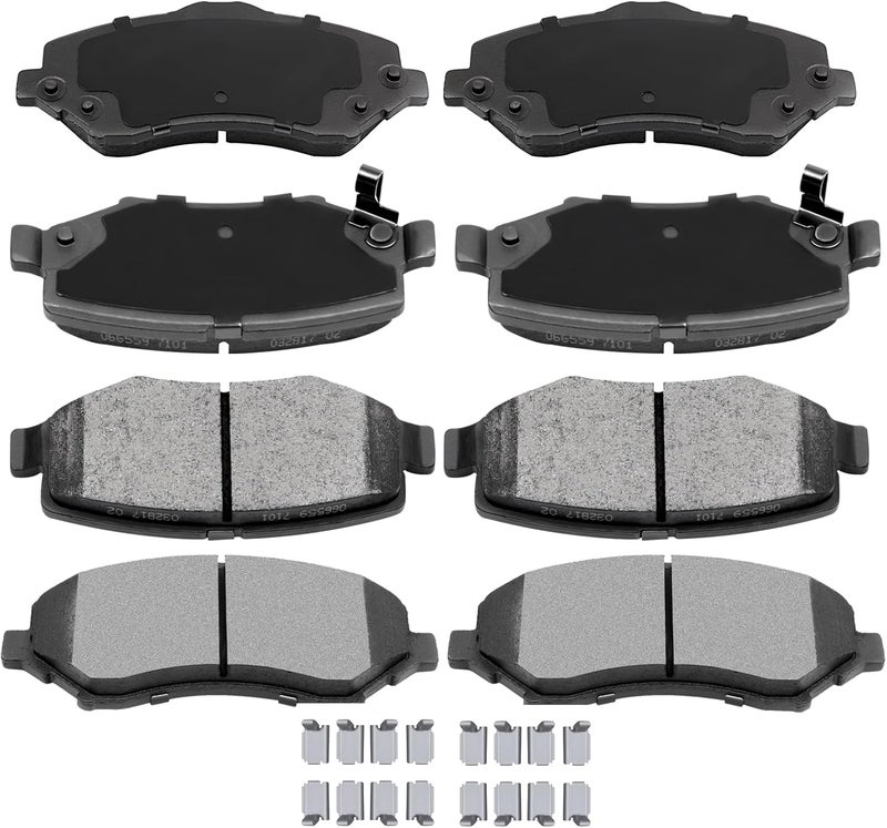 AUTOMUTO 8pcs Front Rear Ceramic Brake Pads for Dodge Nitro, Jeep Liberty, and Jeep Wrangler - Image 1