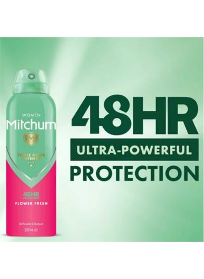 ميتشوم مزيل عرق ومضاد للتعرق برائحة الزهور المنعشة للنساء، حماية ثلاثية من الروائح الكريهة تدوم 48 ساعة، 200 مل - Image 1