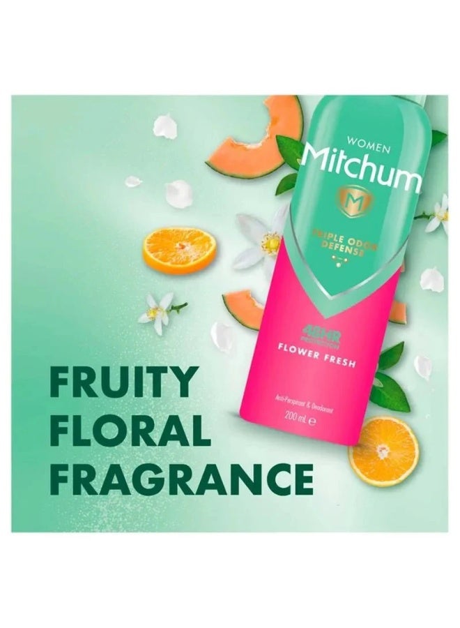 ميتشوم مزيل عرق ومضاد للتعرق برائحة الزهور المنعشة للنساء، حماية ثلاثية من الروائح الكريهة تدوم 48 ساعة، 200 مل - Image 2