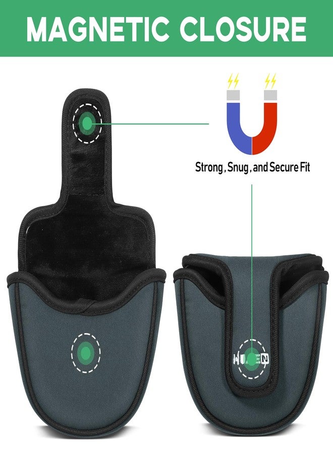 HUAEN Mallet Putter Cover - Fleeced Lined Head Covers - Protective Golf Club Covers to Match Mallet Blue Headcover - Image 3