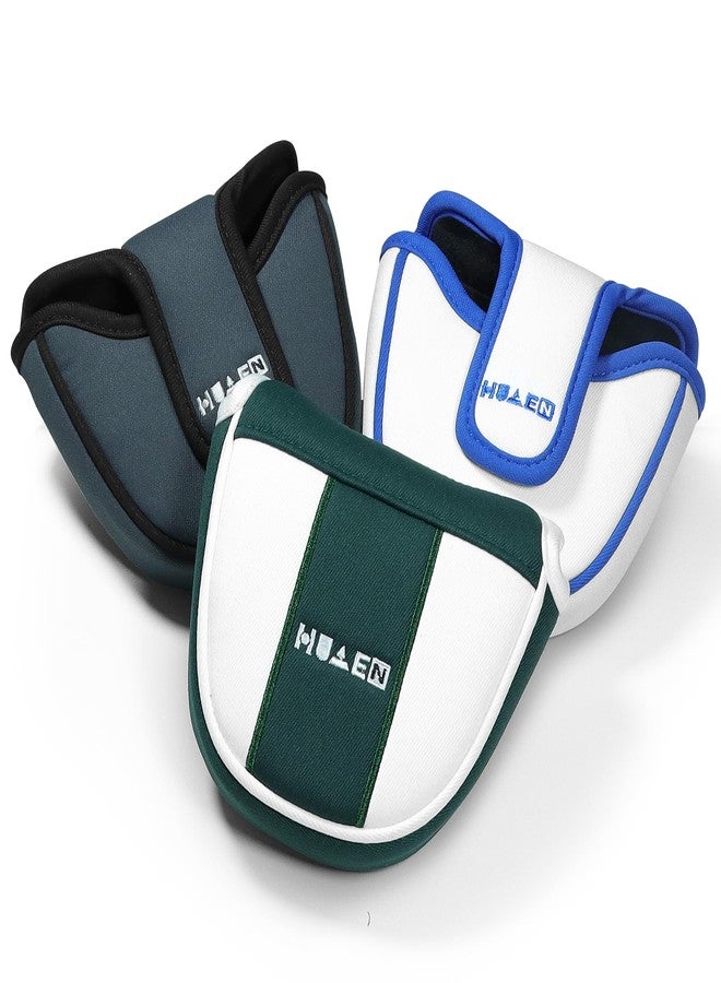 HUAEN Mallet Putter Cover - Fleeced Lined Head Covers - Protective Golf Club Covers to Match Mallet Blue Headcover - Image 4