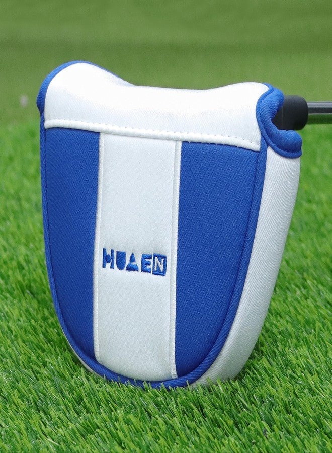 HUAEN Mallet Putter Cover - Fleeced Lined Head Covers - Protective Golf Club Covers to Match Mallet Blue Headcover - Image 5