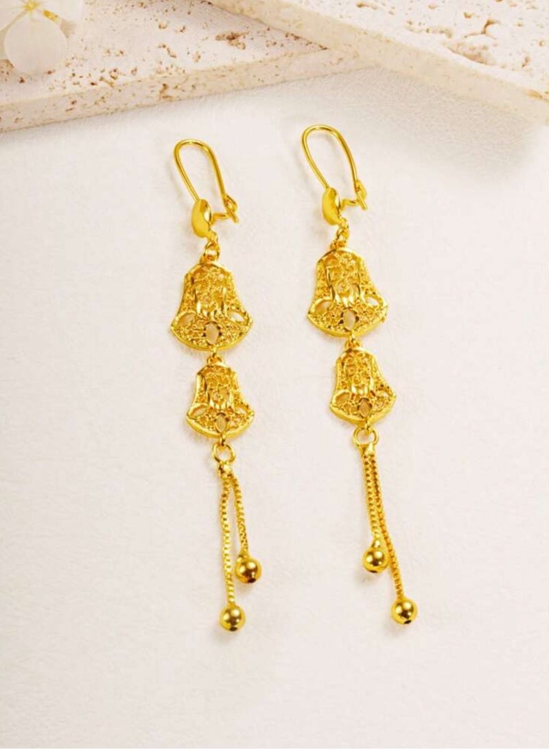 GOLDMAX Elegant 21k Gold Plated Drop Earrings For Women - Image 2
