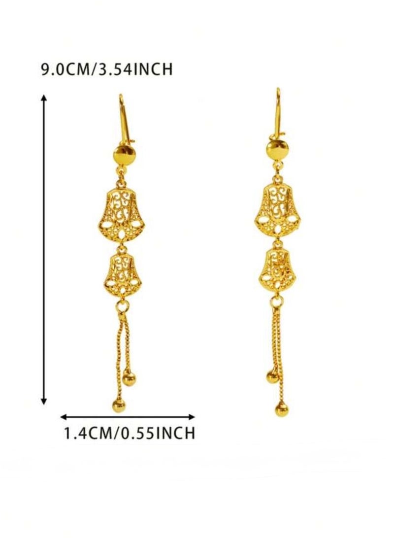 GOLDMAX Elegant 21k Gold Plated Drop Earrings For Women - Image 5
