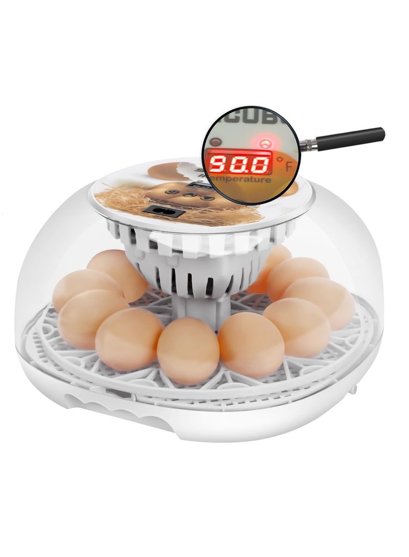 Generic 12 Egg Incubator, Smart Egg Incubator with Automatic Egg Turning, Automatic Humidity Refill and Automatic Temperature Control, Incubator with Temperature Display for Chicken/Duck/Quail/Goose  - Image 1