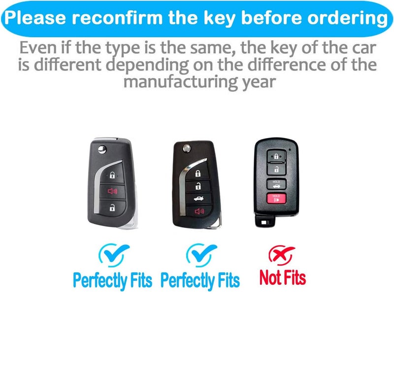 Tukellen for Toyota Key Fob Cover,Special Soft TPU Key Case Cover Protector Compatible with 2018-2024 Camry SE/LE,2020-2025 RAV4 LE,Corolla SE/LE Smart Key-(Red) - Image 2