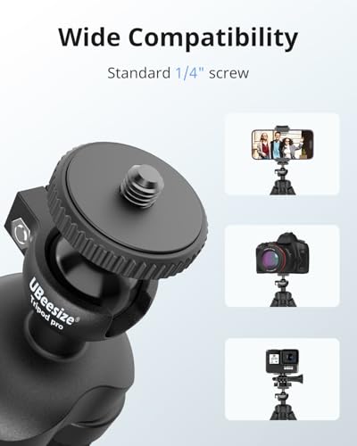 UBeesize Flexible Mini Phone Tripod, Portable and Adjustable Camera Stand Holder with Wireless Remote and Universal Clip, Compatible with Cellphones, Sports Cameras - Image 2